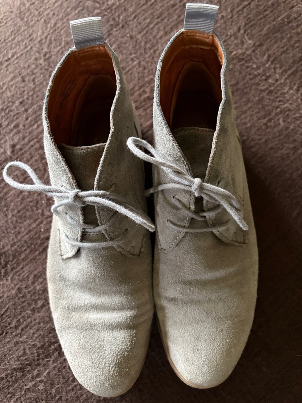 Franco Sarto women’s Suede Chukka Boots in Light Gray - Classic Lace-Up Style